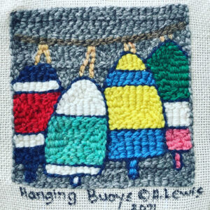 East Coast Punch Needle Art by Annette Lewis - Hanging Buoys